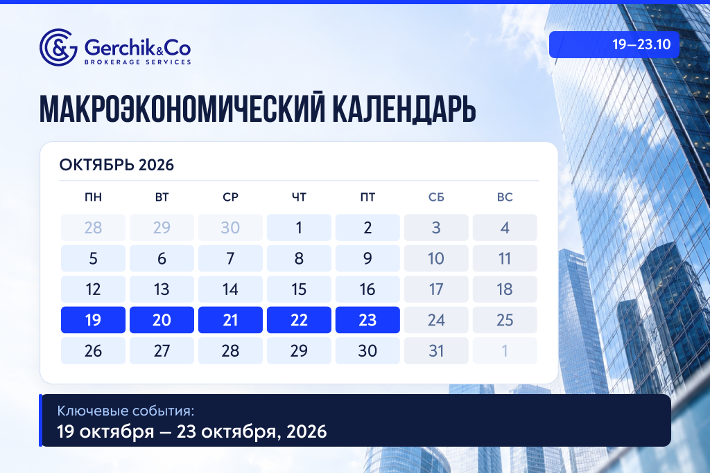 Макроэкономический календарь: 19 – 23 октября 2026 года